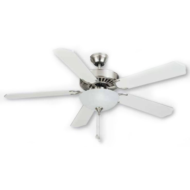 Canarm Lighting 52" Ceiling Fan in Brushed Pewter with White Linen Glass