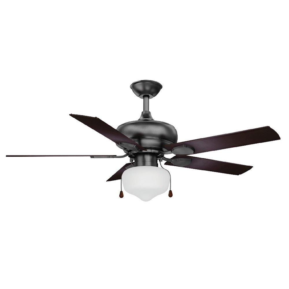 Canarm Lighting 52" Ceiling Fan in Natural Iron with Schoolhouse White Glass