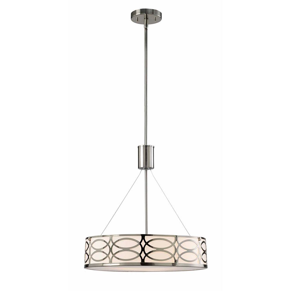 Canarm Lighting 18 1/4" Pendant in Brushed Nickel with White Acrylic