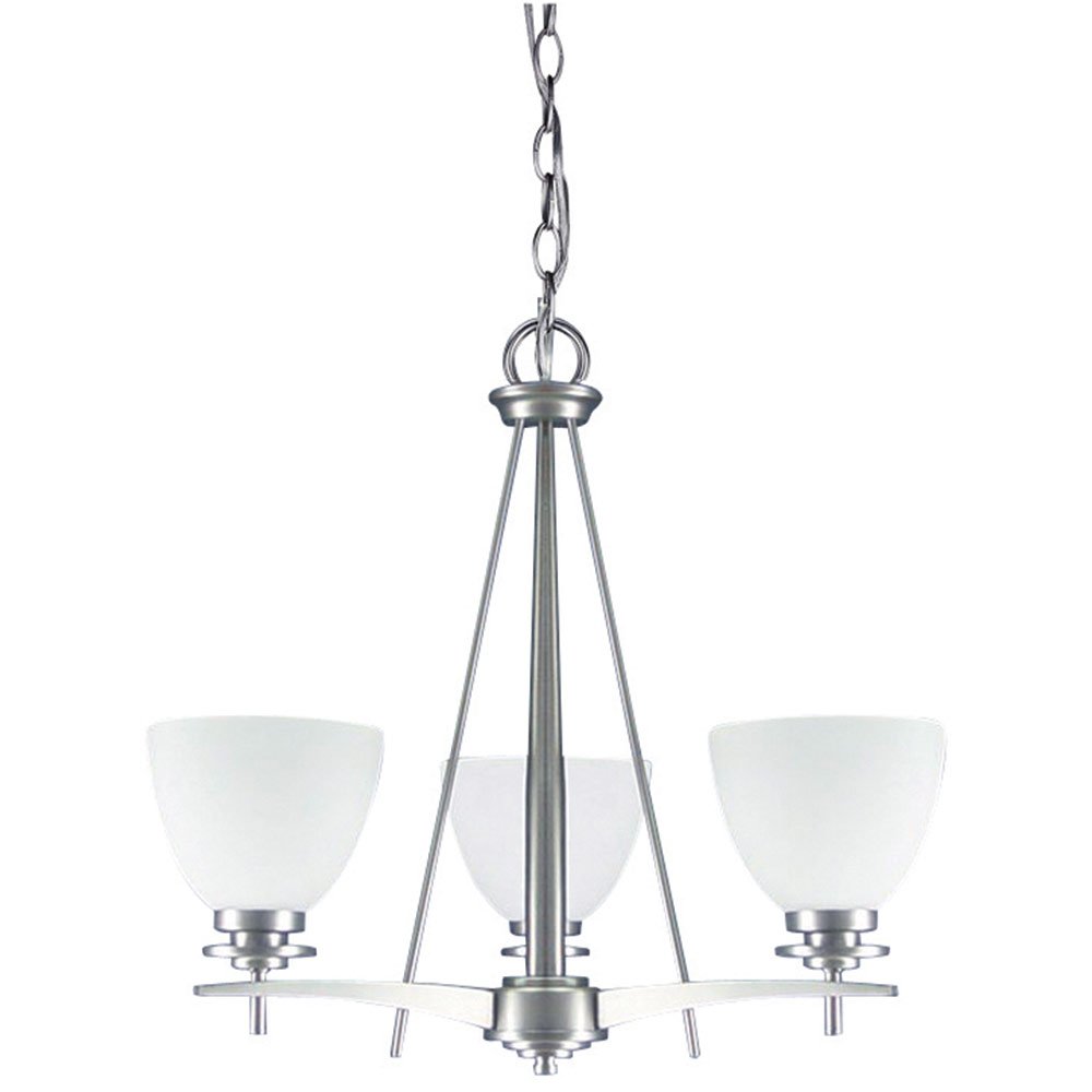 Canarm Lighting 19" Chandelier in Brushed Pewter with Flat White Opal Glass