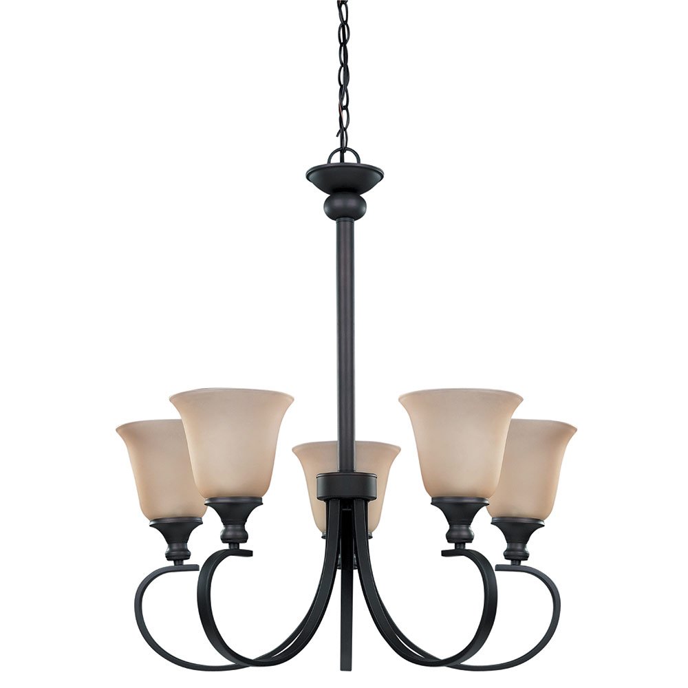 Canarm Lighting 23 3/4" Chandelier in Oil Rubbed Bronze with Amber Glass