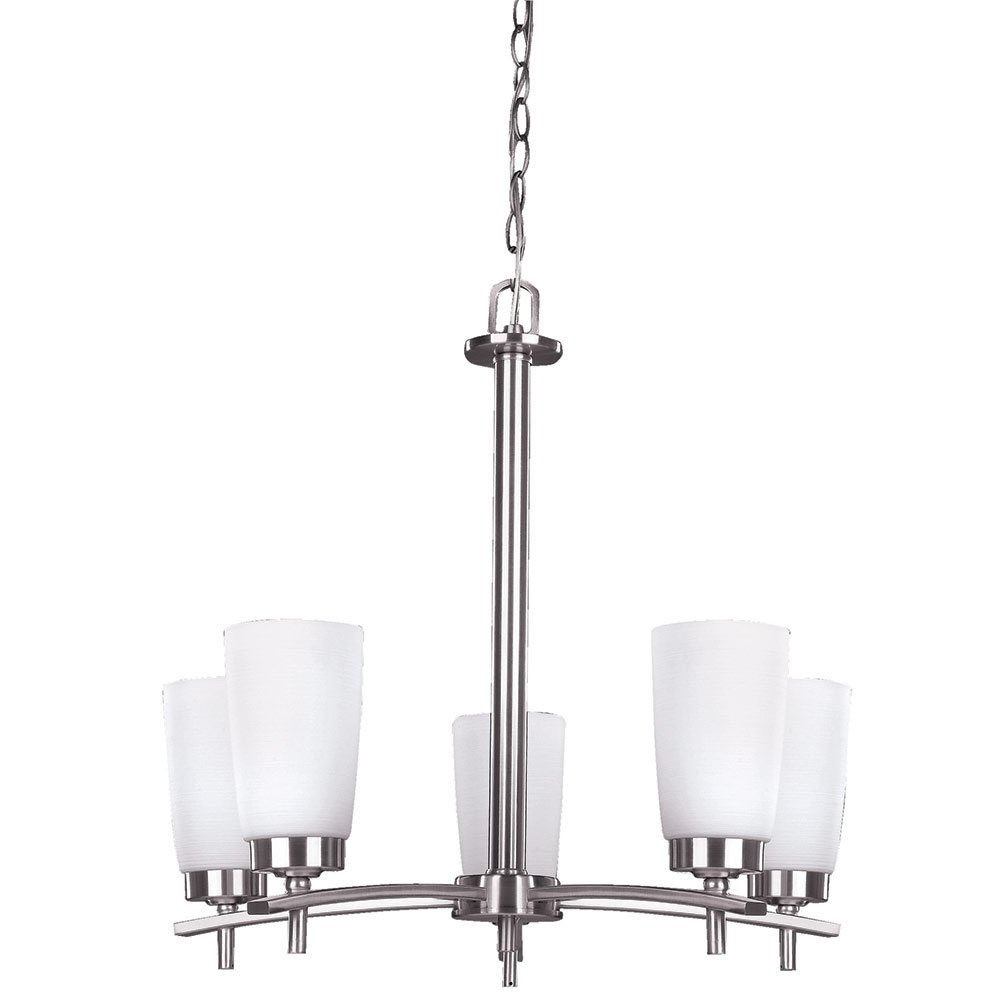 Canarm Lighting 22" Chandelier in Brushed Pewter with White Linen Painted Glass