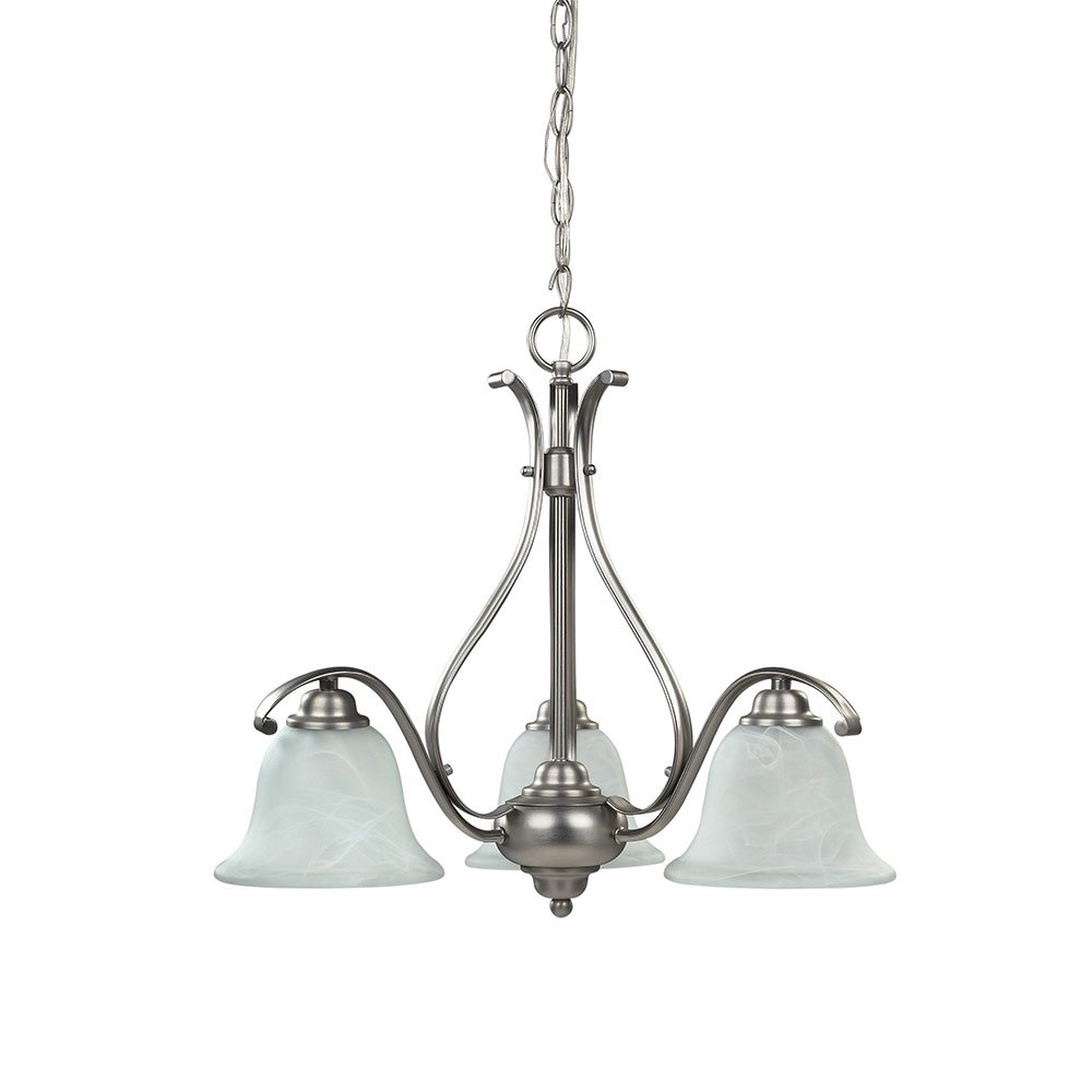 Canarm Lighting 20 1/2" Chandelier in Brushed Pewter with White Alabaster