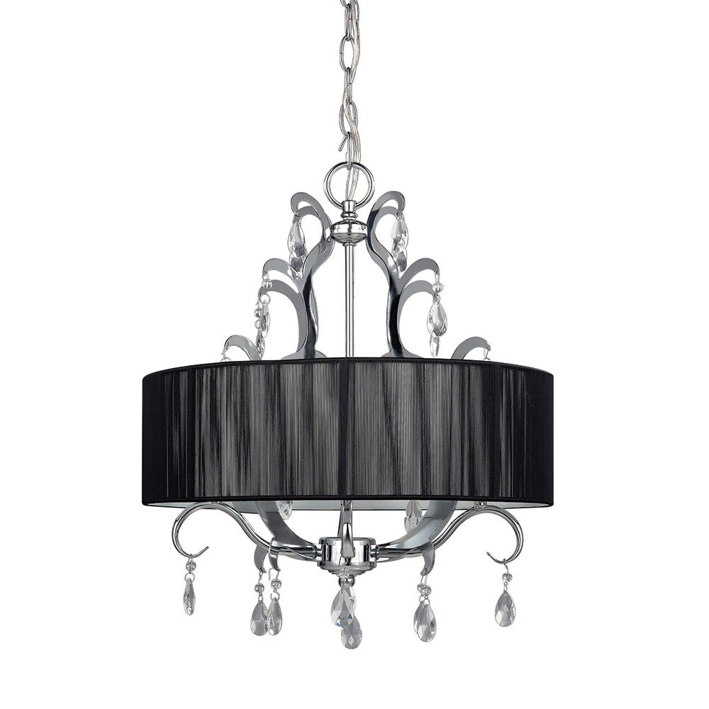 Canarm Lighting 16 1/2" Chandelier in Chrome with Black String Shade