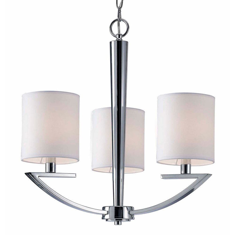Canarm Lighting 20 1/2" Chandelier in Chrome with White Fabric