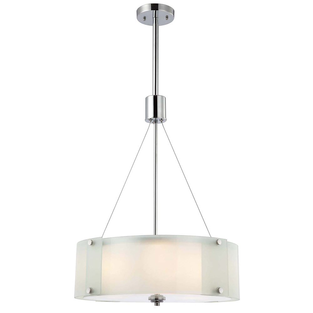 Canarm Lighting 19" Pendant in Chrome with Frosted Glass
