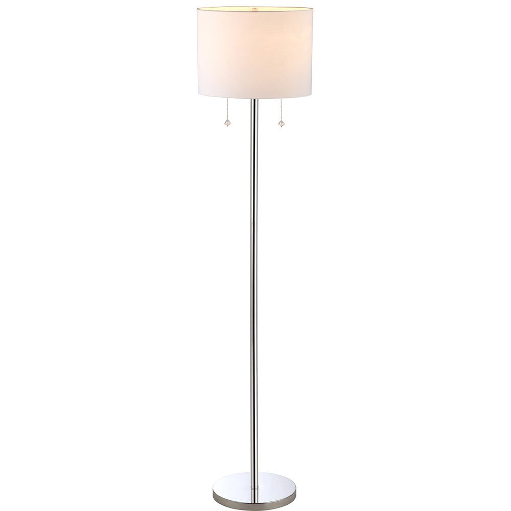 Canarm Lighting 14" Floor Lamp in Chrome with White Fabric Shade