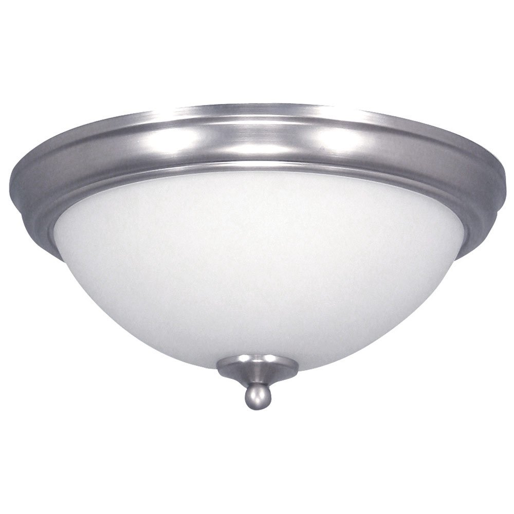 Canarm Lighting 13 1/2" Flush Mount Light in Brushed Pewter with White Flat Opal Glass