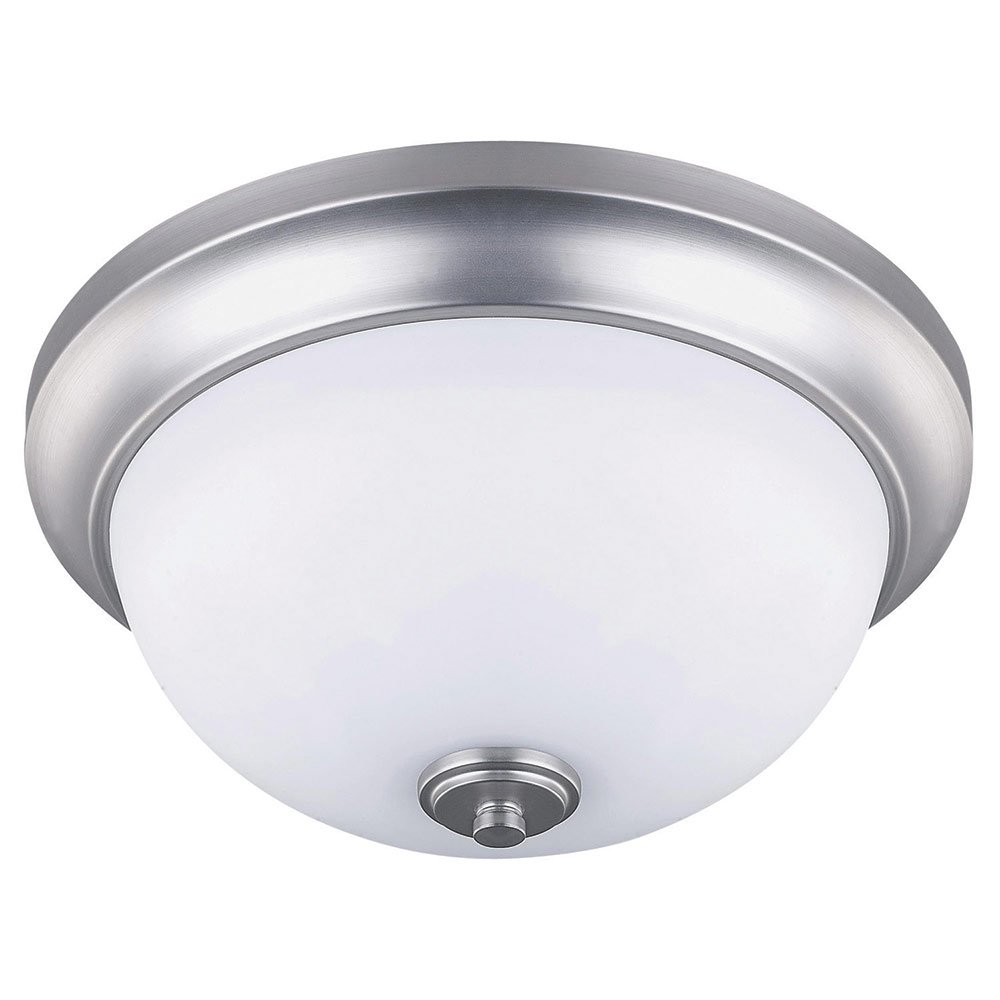 Canarm Lighting 13" Flush Mount Light in Brushed Pewter with Flat White Opal Glass