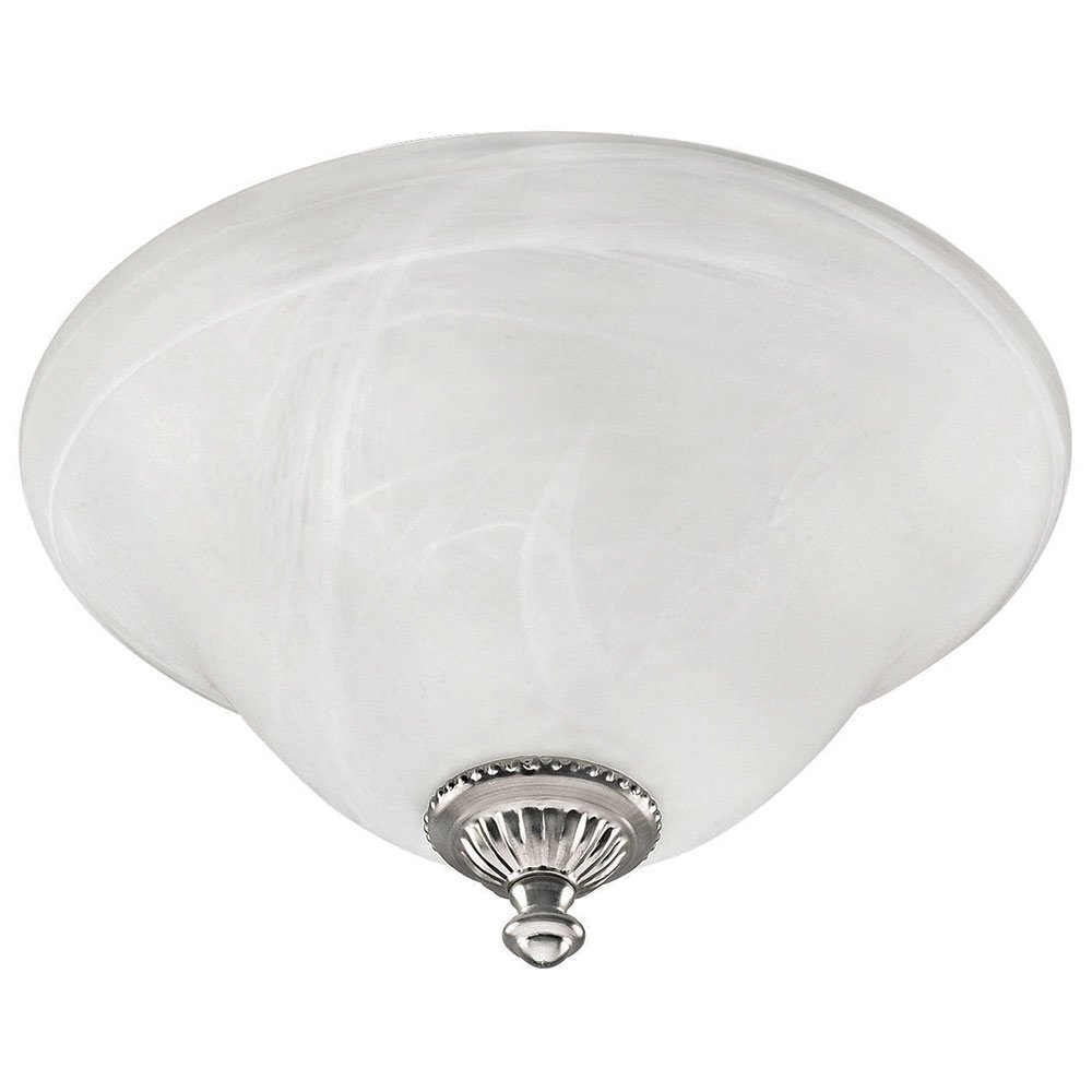 Canarm Lighting 13" Flush Mount Light in Brushed Pewter with White Alabaster Glass