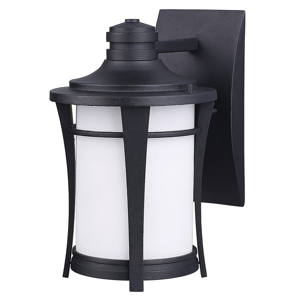 Canarm Lighting 6 3/4" Exterior Wall Light in Black with White Flat Opal Glass