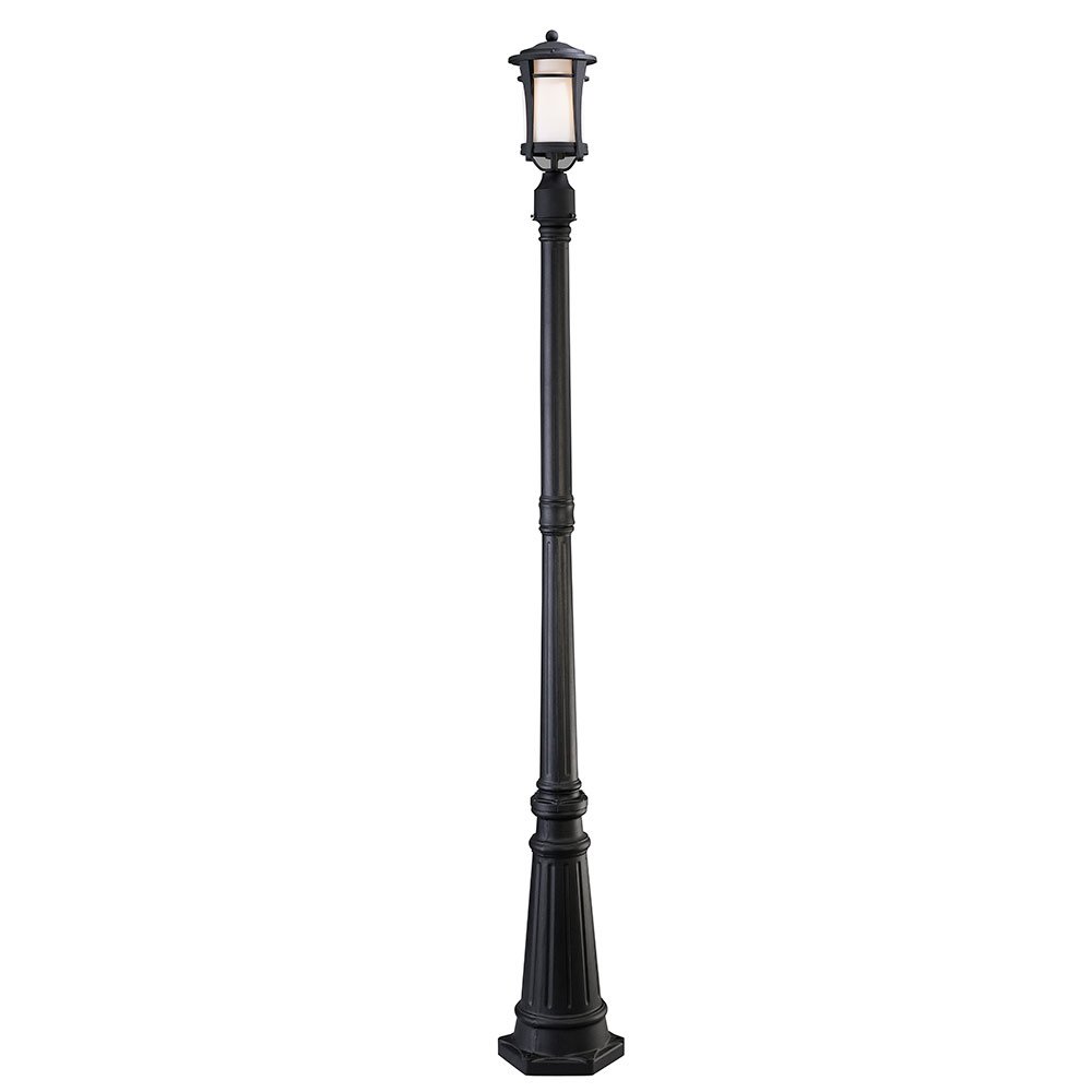 Canarm Lighting 7" Exterior Post Light in Black with White Flat Opal Glass
