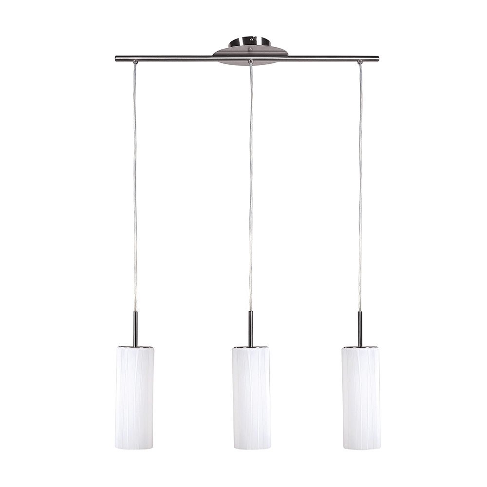 Canarm Lighting 28" Pendant in Brushed Pewter with White Line Glass