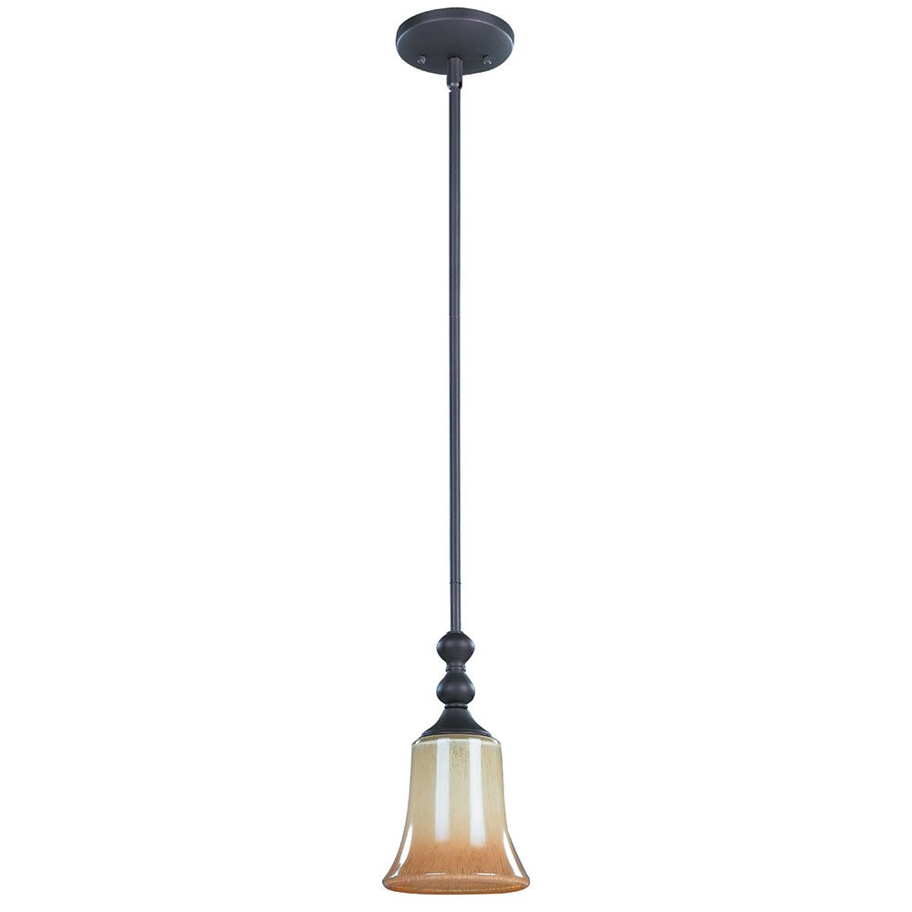 Canarm Lighting 5 1/2" Pendant in Oil Rubbed Bronze with Amber Gloss Glass