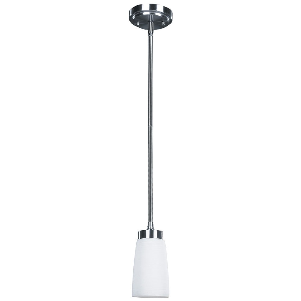 Canarm Lighting 4 3/4" Pendant in Brushed Pewter with White Linen Painted Glass