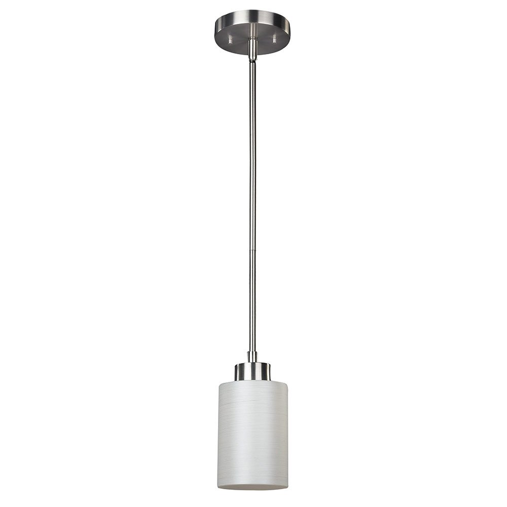 Canarm Lighting 4 3/4" Pendant in Brushed Pewter with White Painted Glass