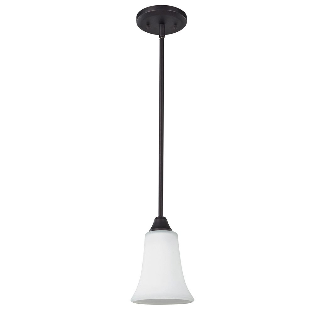 Canarm Lighting 5 3/4" Pendant in Oil Rubbed Bronze with White Flat Opal Glass