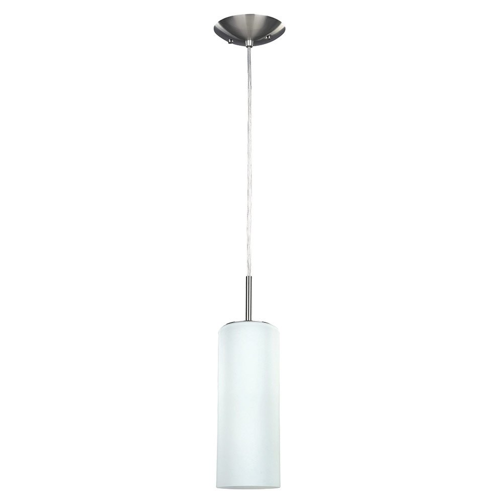 Canarm Lighting 4 3/4" Pendant in Brushed Pewter with Flat White Opal Glass