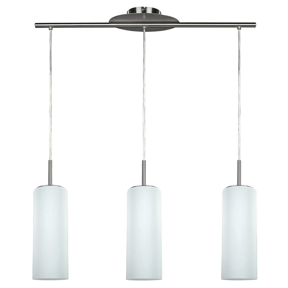 Canarm Lighting 28" Pendant in Brushed Pewter with Flat White Opal Glass