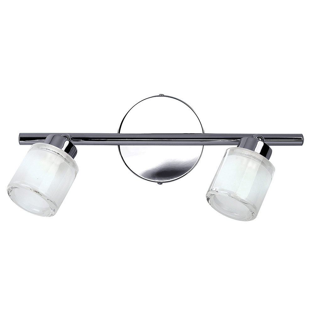 Canarm Lighting Double Track Bath Light in Chrome with Opalescent Frost