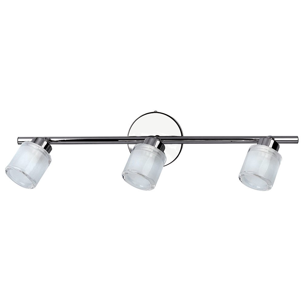 Canarm Lighting Triple Track Bath Light in Chrome with Opalescent Frost
