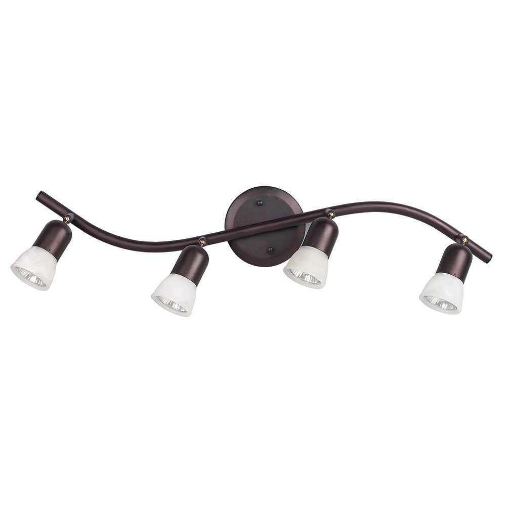 Canarm Lighting Quadruple Track Bath Light in Oil Rubbed Bronze with White Alabaster Glass
