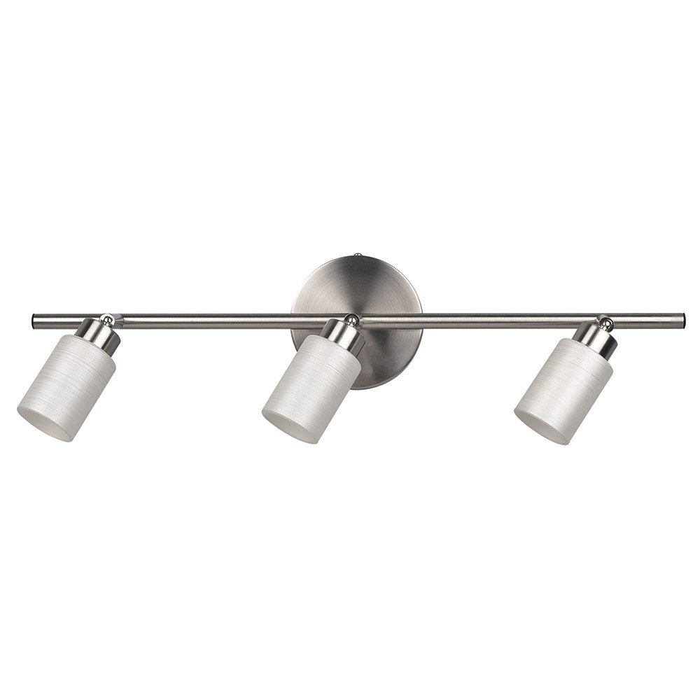 Canarm Lighting Triple Track Bath Light in Brushed Pewter with White Painted Glass