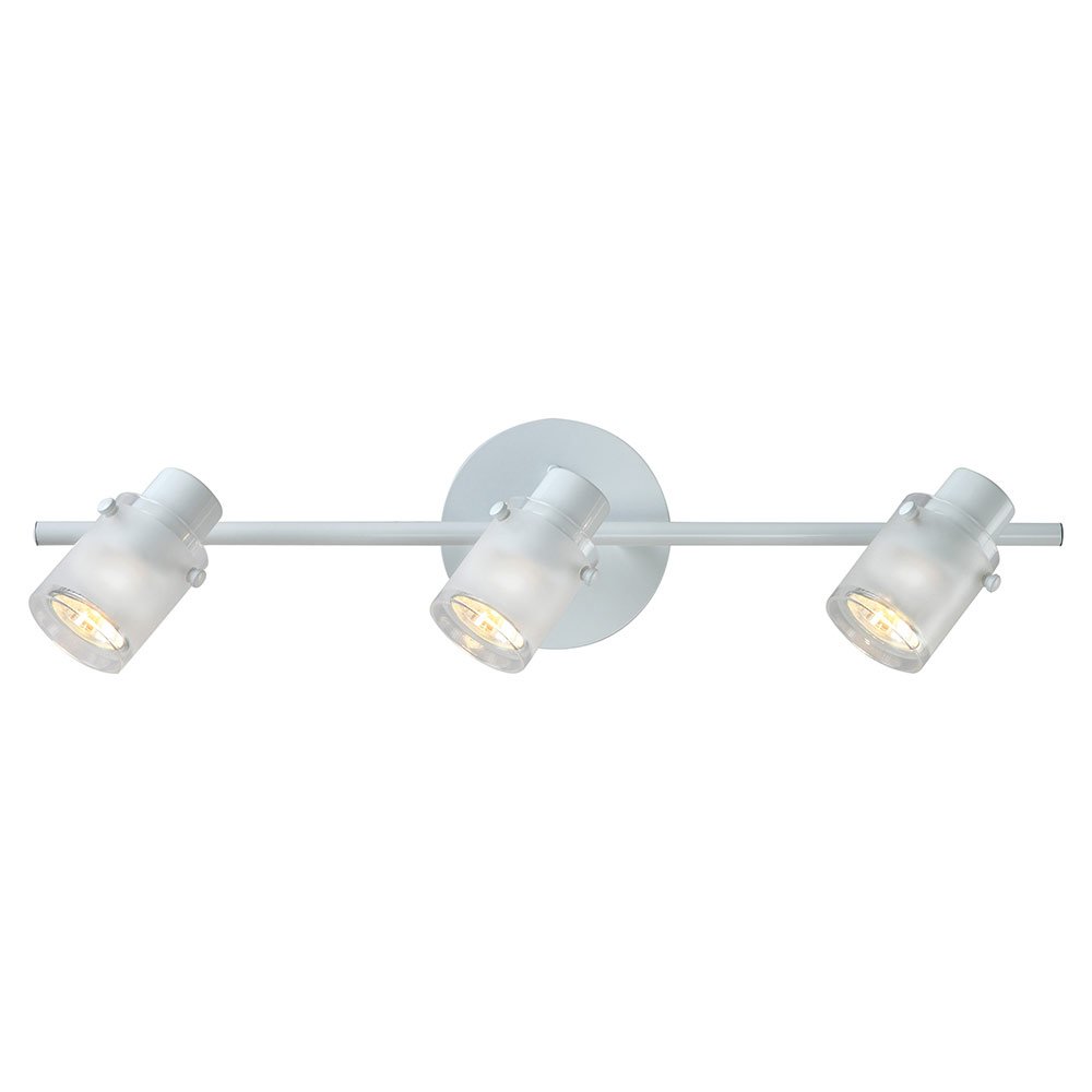 Canarm Lighting Triple Track Bath Light in White with Frosted With Clear Edge Glass