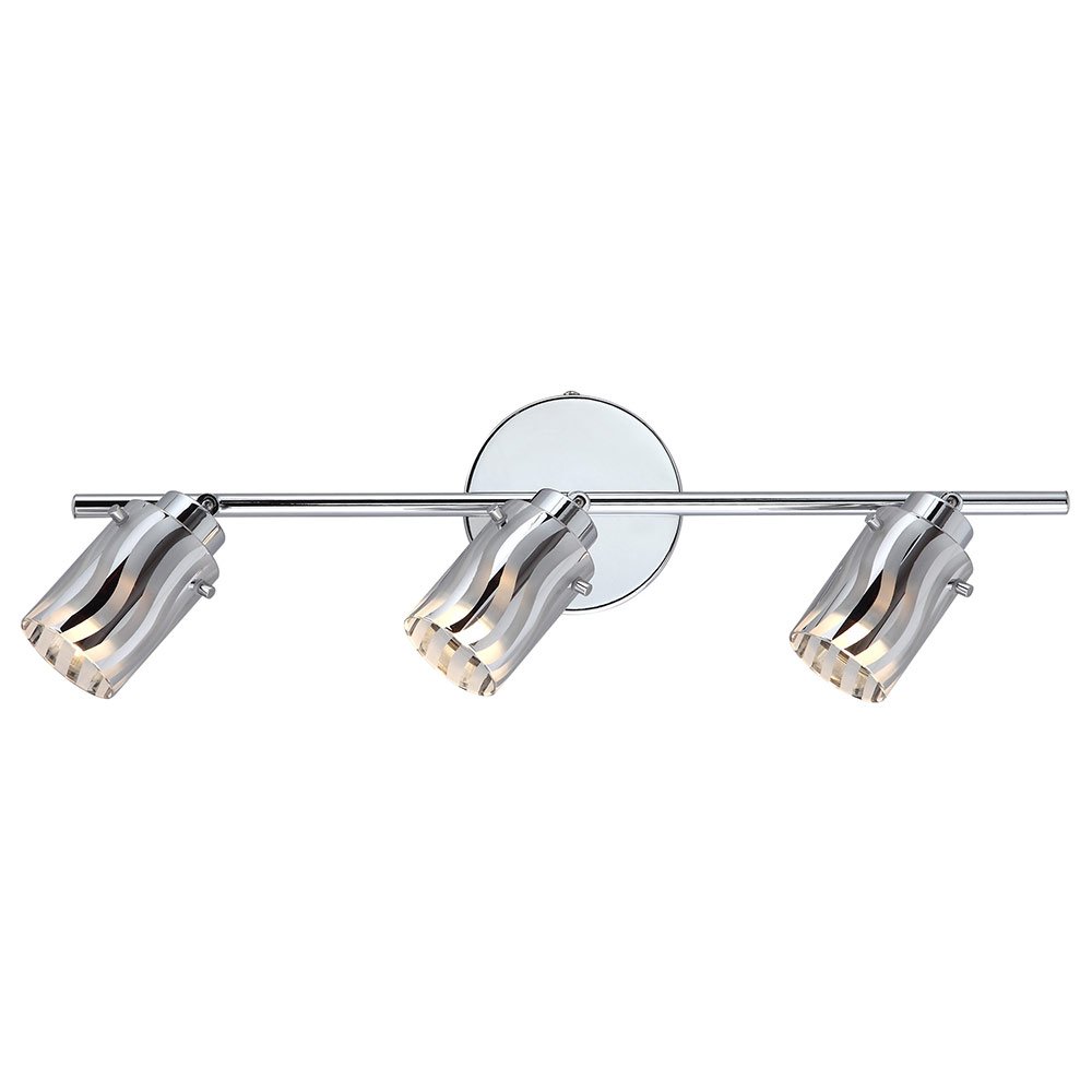 Canarm Lighting Triple Track Bath Light in Chrome with Frosted And Chrome Plated