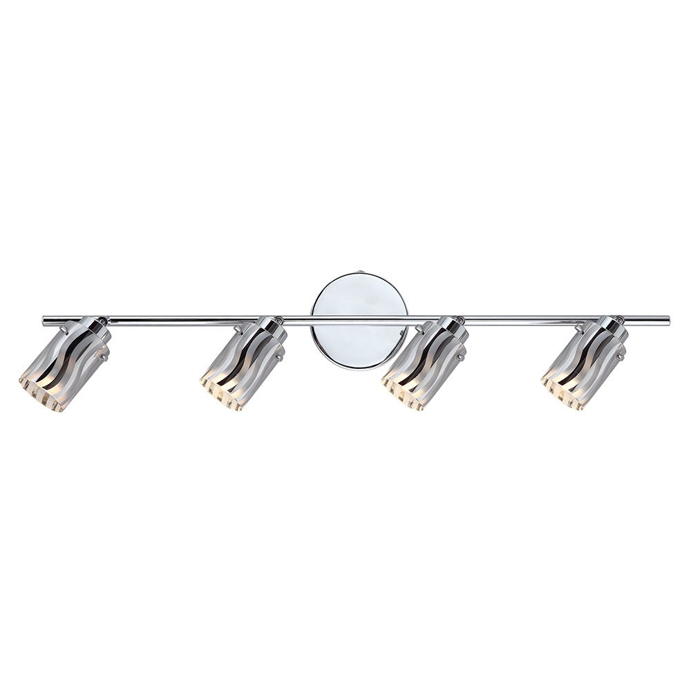 Canarm Lighting Quadruple Track Bath Light in Chrome with Frosted And Chrome Plated