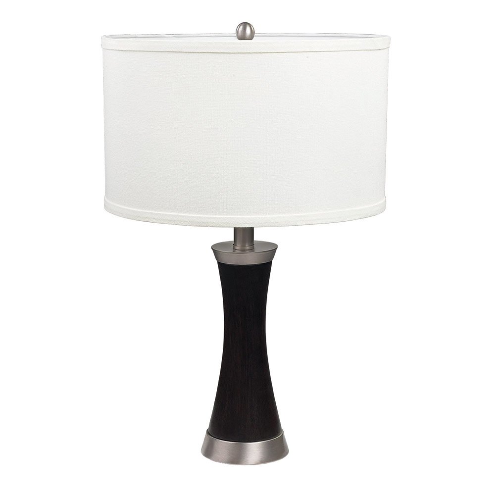 Canarm Lighting 13 1/2" Table Lamp in Brown Bronze with White Fabric Shade
