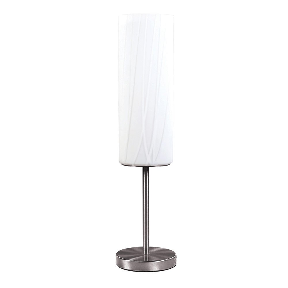 Canarm Lighting 4 3/4" Table Lamp in Brushed Pewter with White Line Glass