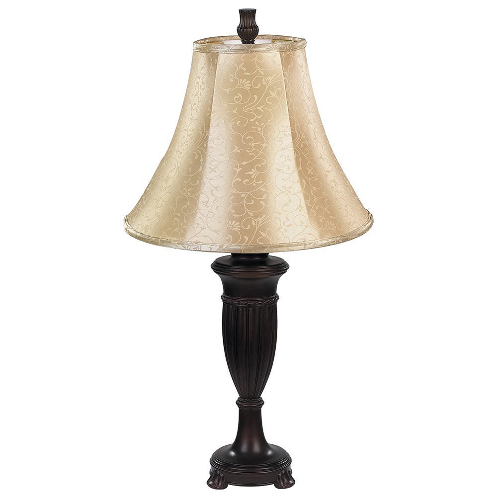Canarm Lighting 14" Table Lamp in Brown with Gold Fabric Shade