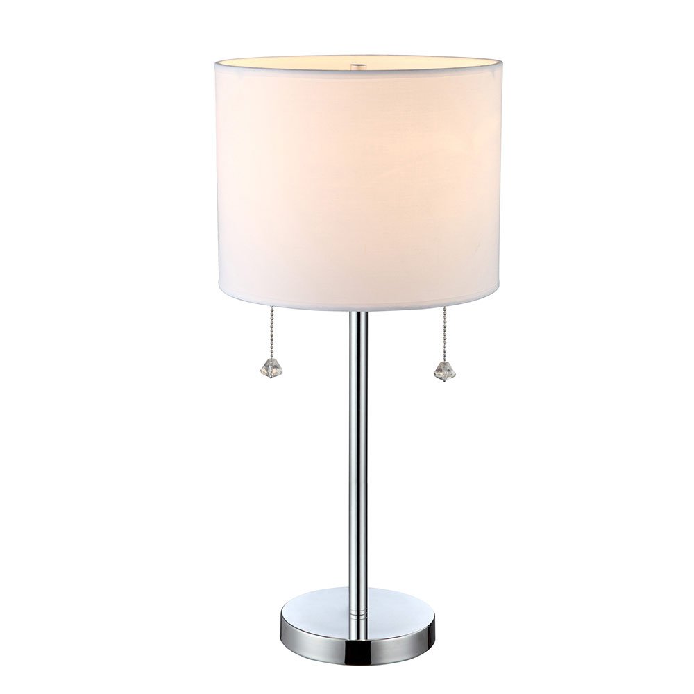Canarm Lighting 11" Table Lamp in Chrome with White Fabric Shade