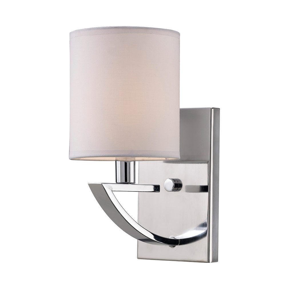 Canarm Lighting Single Wall Sconce in Chrome with White Fabric