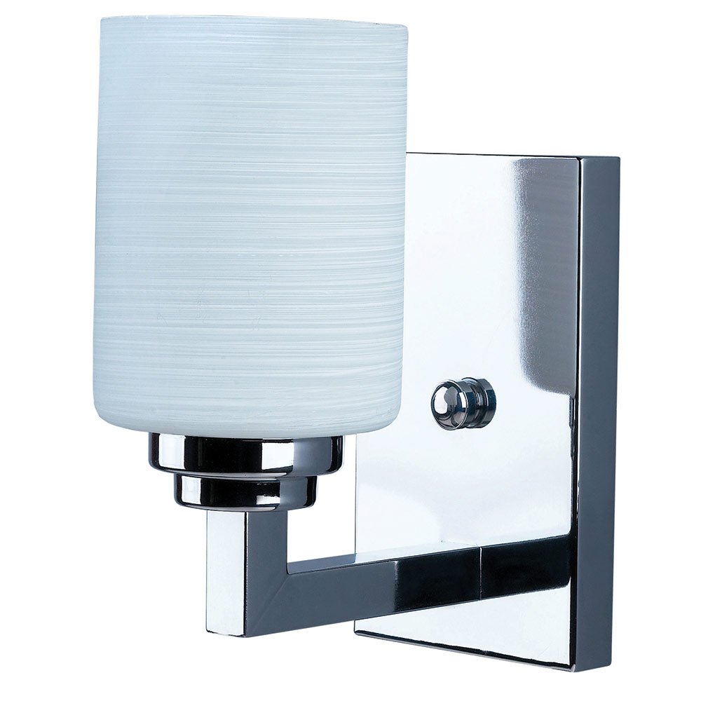Canarm Lighting Single Wall Sconce in Chrome with White Line Painted Glass