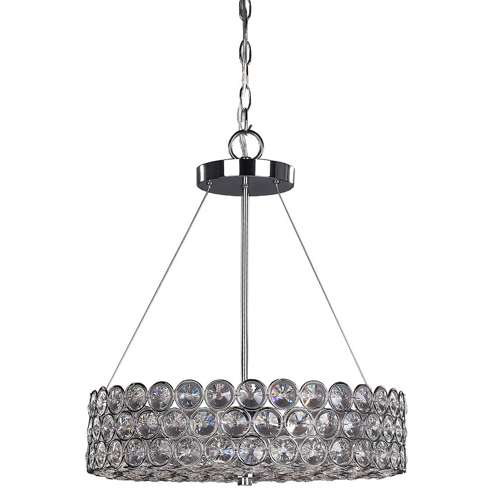 Canarm Lighting 17" Pendant in Chrome with Clear Crystals
