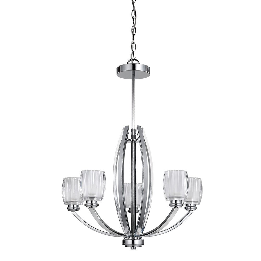 Canarm Lighting 21 3/4" Chandelier in Chrome with Clear Opal