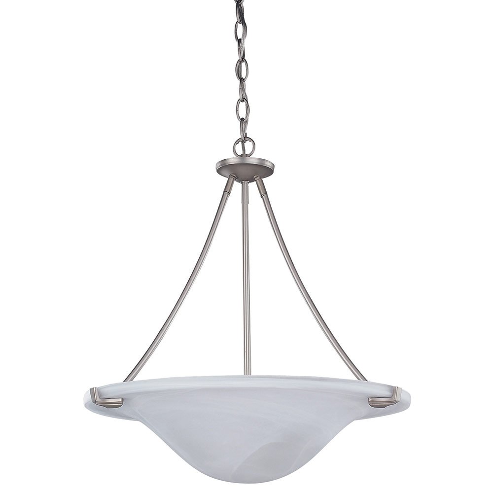 Canarm Lighting 18 1/2" Pendant in Platinum with White Alabaster Glass