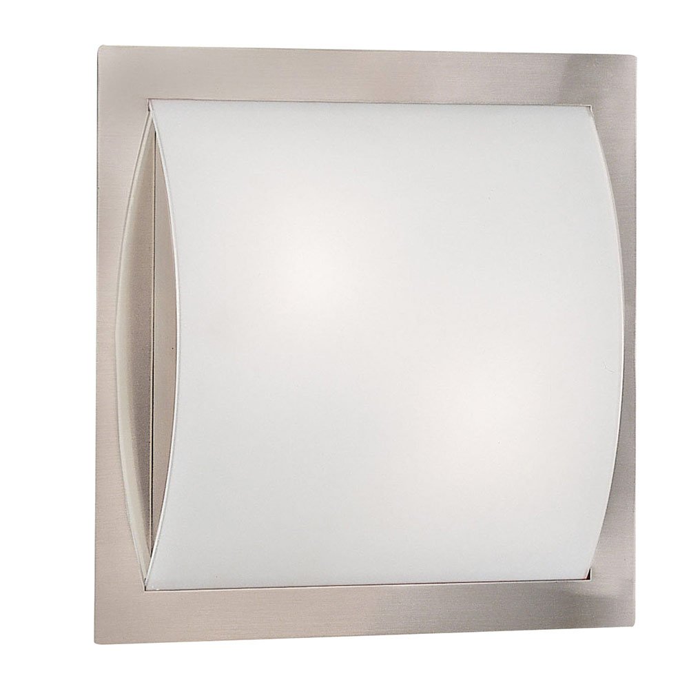 Canarm Lighting 11 1/2" Flush Mount Light / Wall Light in Brushed Pewter with White Frosted Glass