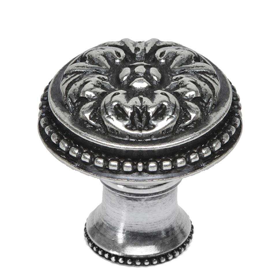 Carpe Diem Acanthus & Beaded Large Knob With Flared Foot Rosette Style in Chrysalis