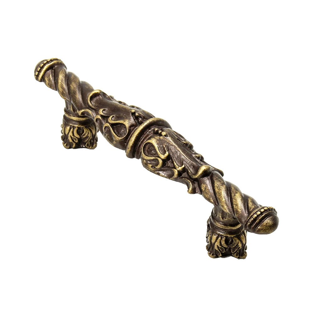 Carpe Diem 3" Center Romanesque Style Pull with Column Base in Soft Gold