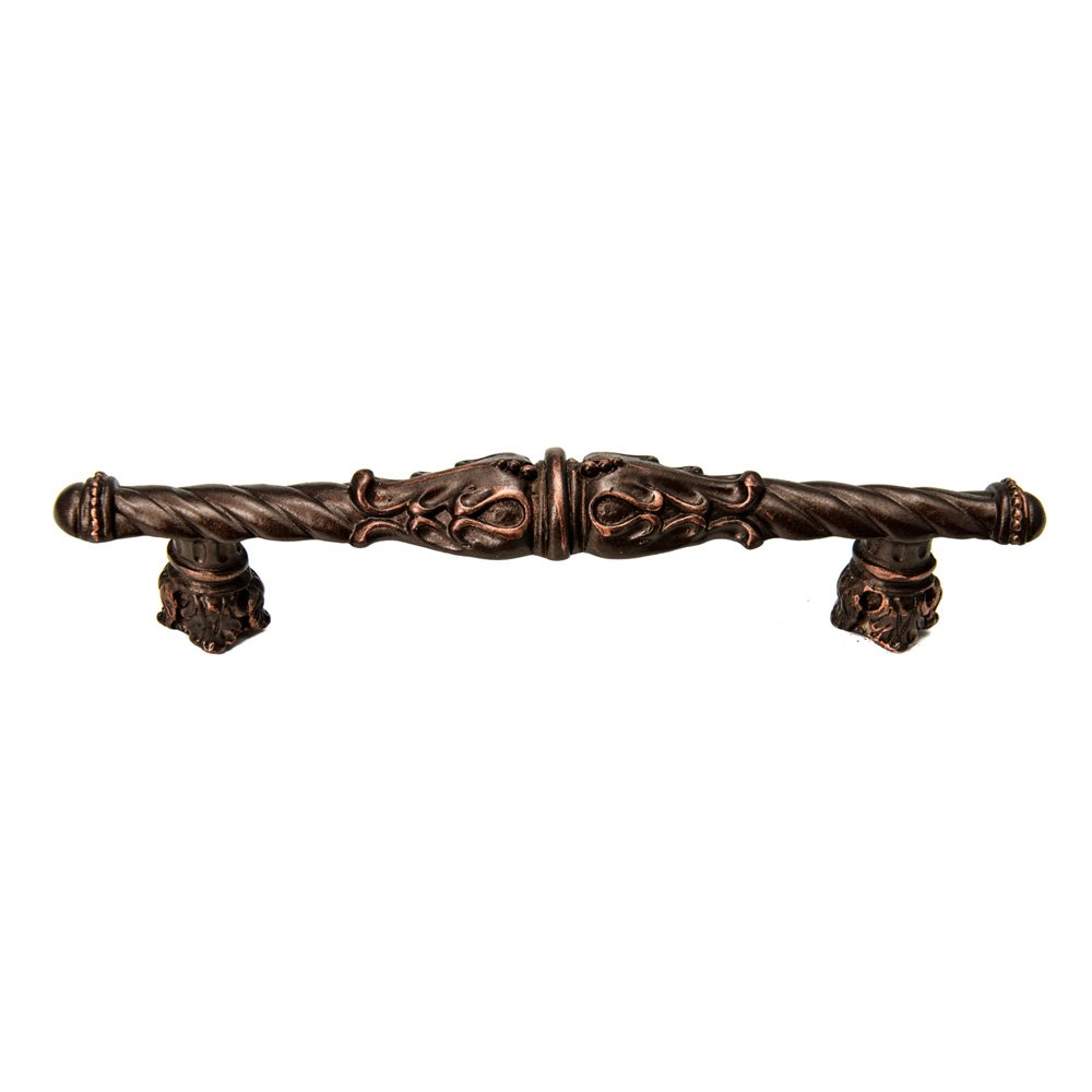 Carpe Diem Acanthus 4" Centers Pull Romanesque Style With Column Base in Jet