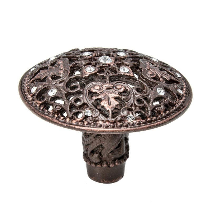 Carpe Diem Large Knob With 17 Swarovski Crystals in Oil Rubbed Bronze with Crystal