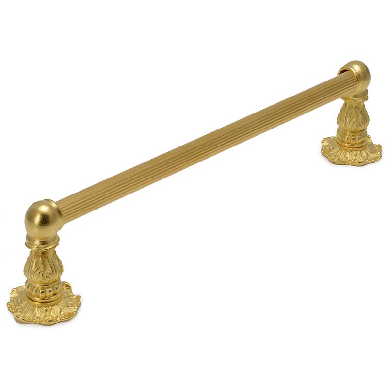 Carpe Diem 24" Centers Towel Bar with 5/8" Reeded Center Renaissance Style in Satin Gold