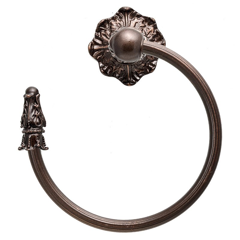 Carpe Diem Swing Towel Reeded Ring Left Renaissance Style in Oil Rubbed Bronze