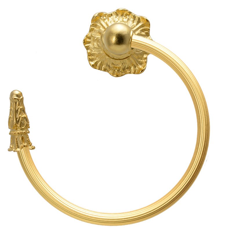Carpe Diem Swing Towel Reeded Ring Left Renaissance Style in Satin Gold