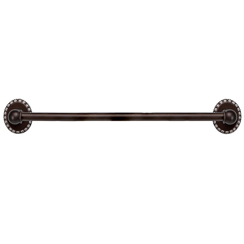 Carpe Diem 16" Centers Towel Bar with 5/8" Smooth Center in Oil Rubbed Bronze with Crystal