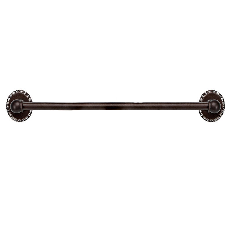 Carpe Diem 24" Centers Towel Bar with 5/8" Smooth Center in Oil Rubbed Bronze with Crystal