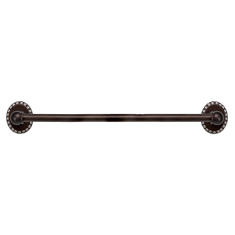 Carpe Diem 32" Centers Towel Bar with 5/8" Smooth Center in Oil Rubbed Bronze with Crystal